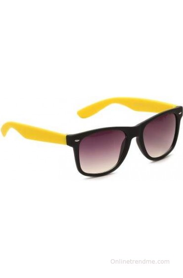 Camerii Wayfarer Black & Yellow Rectangular Sunglasses